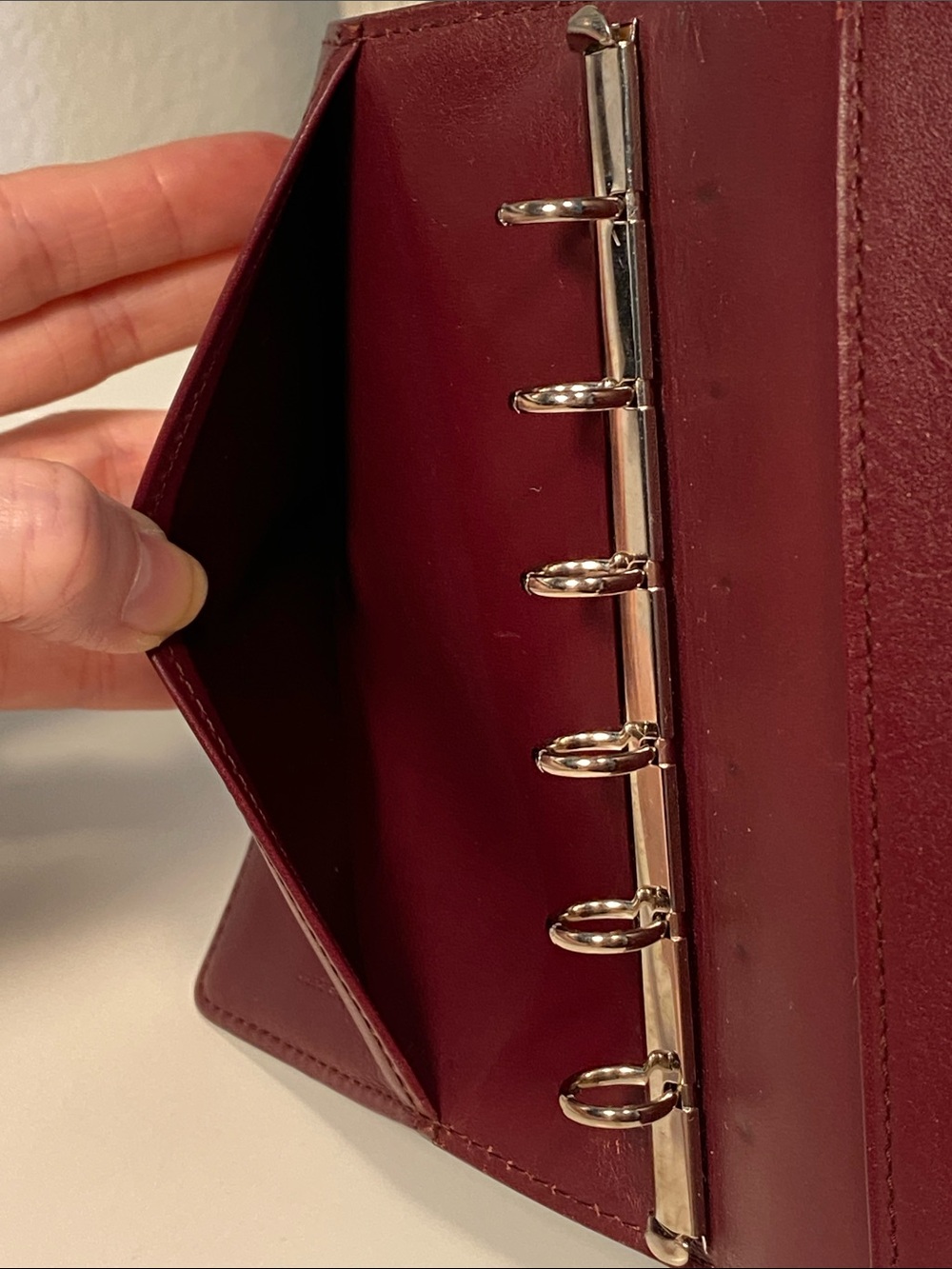 Vintage Louis Vuitton Matte Vernis Agenda PM In Burgundy COA - Picture 8 of 12